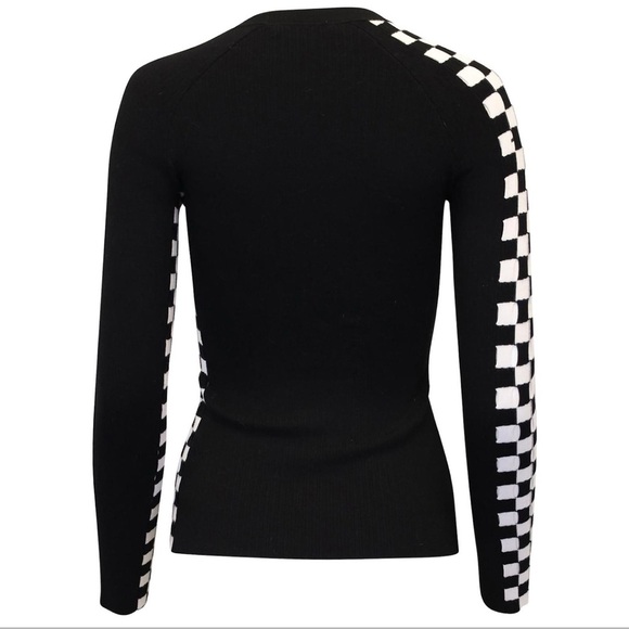 🔥 FIRE SALE CLOSET CLOSING🔥 Alexander Wang Checkered Cutout Sleeve Sweater - Picture 2 of 12